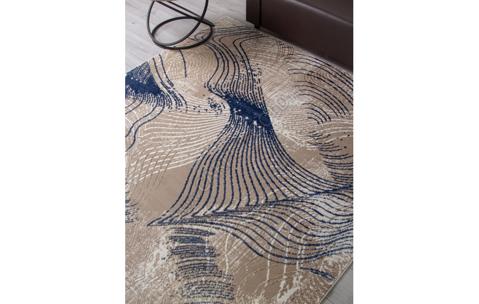 Ковер LT1156 - 735 BEIGE / NAVY - Прямоугольник - коллекция ANTEP